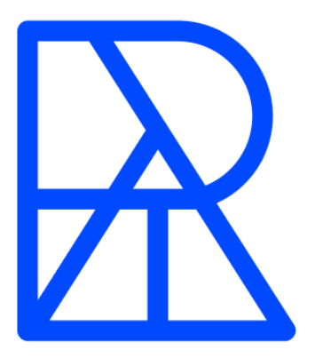 Republic logo, a blue geometric letter R